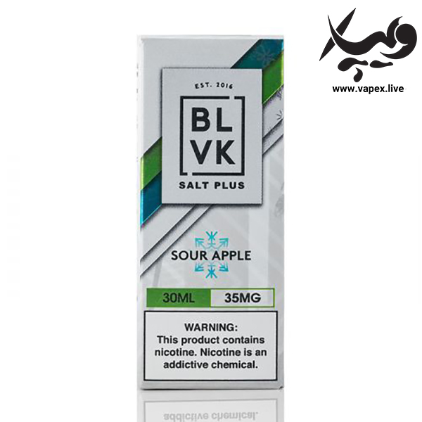 سالت نیکوتین بی ال وی کی سیب یخ BLVK Salt Plus Sour Apple ICED - تصویر 4