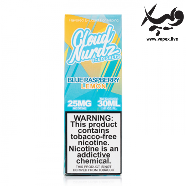 سالت بلو رزبری لیمو یخ کلود نوردز Cloud Nurdz Blue Raspberry Lemon ICE - تصویر 3