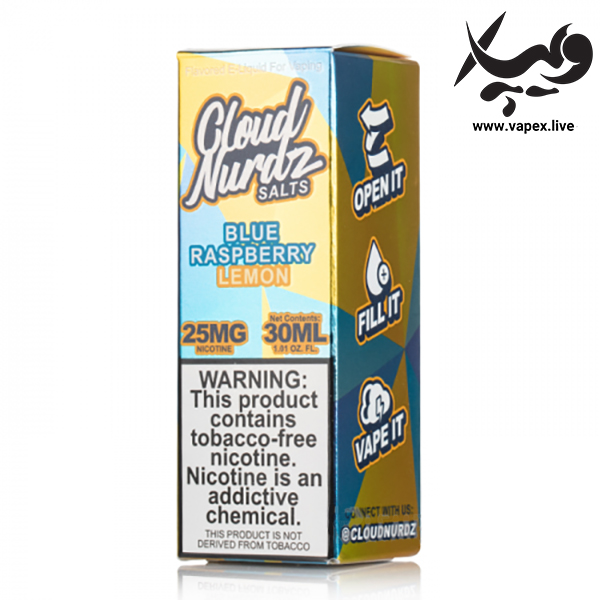 سالت بلورسپری لیمو کلود نوردز Cloud Nurdz Blue Raspberry Lemon - تصویر 3