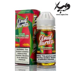 جویس پاستیل هندوانه توت فرنگی کلود نوردز Cloud Nurdz Sour Watermelon Strawberry 100ML