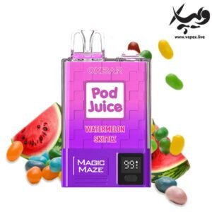 پاد یکبار مصرف اوکسبار پاد جویس ۱۰۰۰۰ پاف هندوانه اسکیلتز Pod Juice Watermelon Skittlz