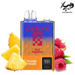 پاد یکبار مصرف اوکسبار مجیک میز پرو ۱۰۰۰۰ پاف تمشک آبی آناناس Magic Maze Pro Blue Razz Pineapple