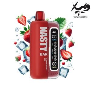 پاد یکبار مصرف نستی بار ۲۰۰۰۰ پاف توت فرنگی یخ Bar Strawberry Ice