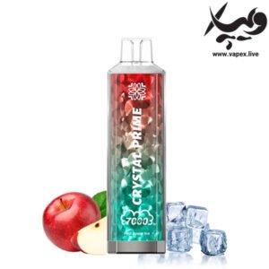 پاد یکبار مصرف کریستال پرایم ۷۰۰۰ پاف سیب قرمز یخی Crystal Prime Red Apple Ice