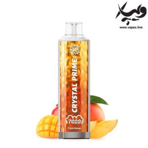 پاد یکبار مصرف کریستال پرایم ۷۰۰۰ پاف انبه سه‌گانه Crystal Prime Triple Mango