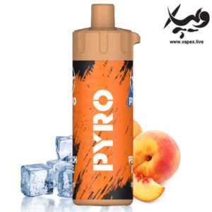 ویپ یکبار مصرف اکسترا پایرو ۱۲۰۰۰ پاف هلو یخ Pyro Peach Ice