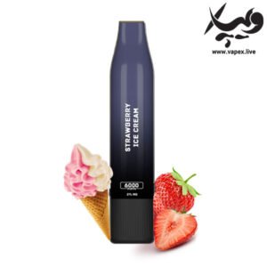 پاد یکبار مصرف اکسترا دی پی اس ۶۰۰۰ پاف بستنی توت فرنگی DPS Strawberry Ice Cream