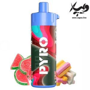 ویپ یکبار مصرف اکسترا پایرو ۱۲۰۰۰ پاف آدامس هندوانه Pyro Watermelon Bubblegum