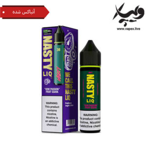 جویس نستی کیوی پشن فروت گواوا ۶۰ میل با نیکوتین ۳ میلی‌گرم آنباکس شده Nasty Kiwi Passion Fruit Guava 3mg 60ML Unboxed