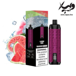 ویپ یکبار مصرف الفاخر کرون بار ۱۵۰۰۰ پاف هندوانه پاستیلی یخ Al Fakher Crown Bar 15000 Puffs Lush Ice