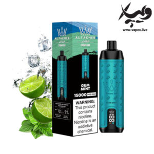 ویپ یکبار مصرف الفاخر کرون بار ۱۵۰۰۰ پاف لیمو یخ Al Fakher Crown Bar 15000 Puffs White Flash