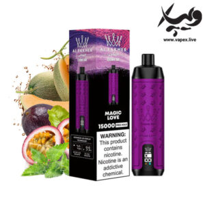 ویپ یکبار مصرف الفاخر کرون بار ۱۵۰۰۰ پاف پشن فروت و ملون Al Fakher Crown Bar 15000 Puffs Magic Love