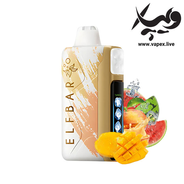 پاد یکبار مصرف الف بار آیس کینگ ۳۰۰۰۰ پاف انبه هلو هندوانه ELF BAR Ice King 30000 Puffs Mango Peach Watermelon